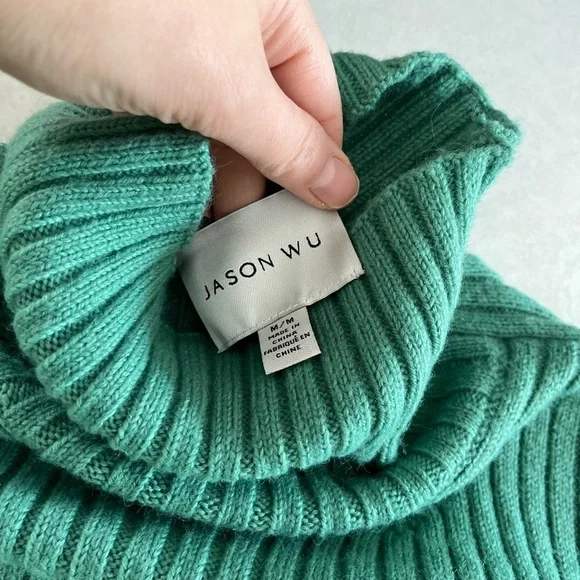 🎖HOST PICK🎖NWOT/ Jason Wu/ Green turtleneck knit sweater/ Size US M - Picture 7 of 11